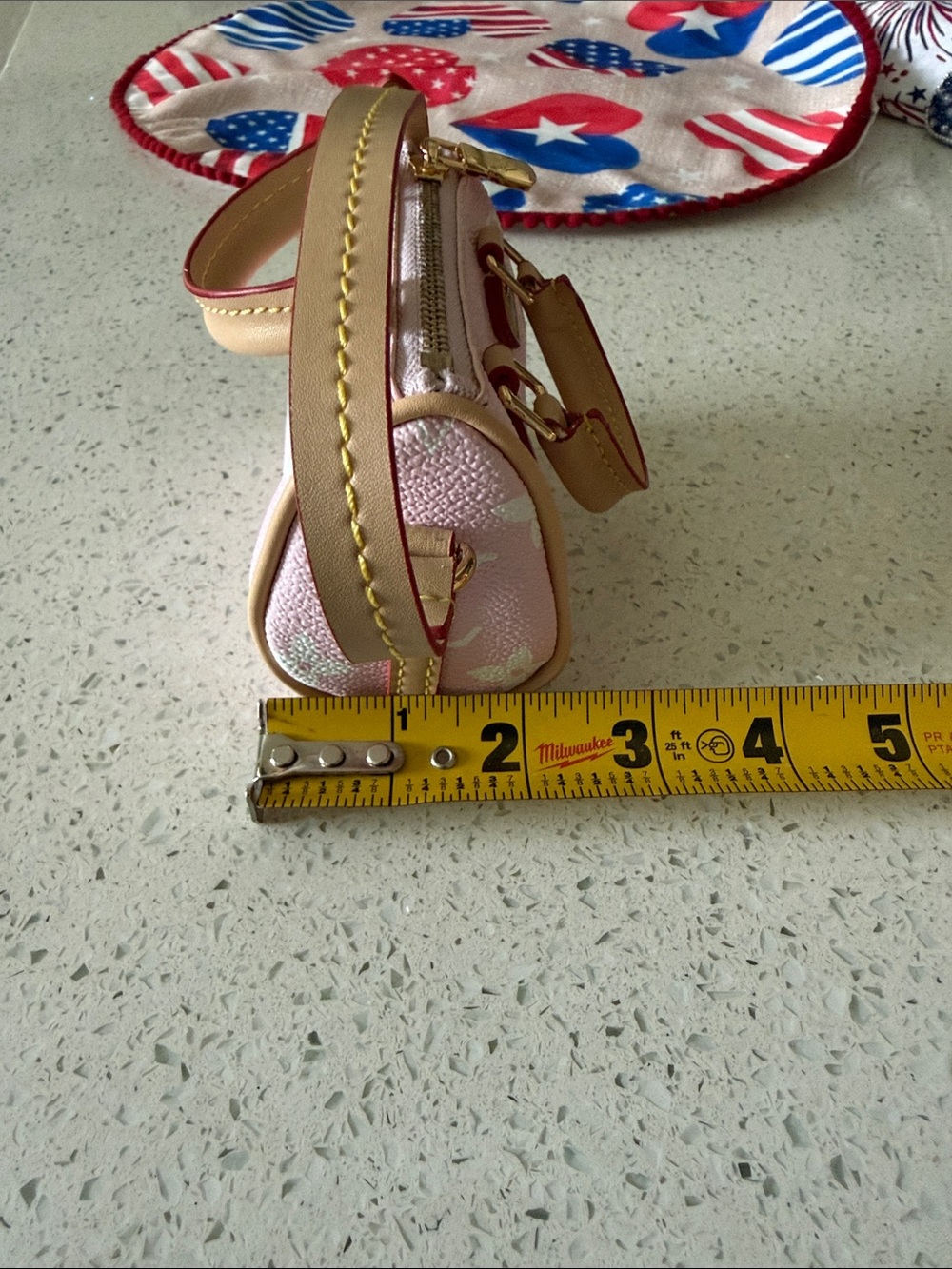 Pink Designer Monogram Mini Top-Handle Bag - Picture 7 of 8